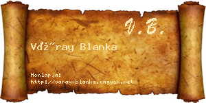 Váray Blanka névjegykártya